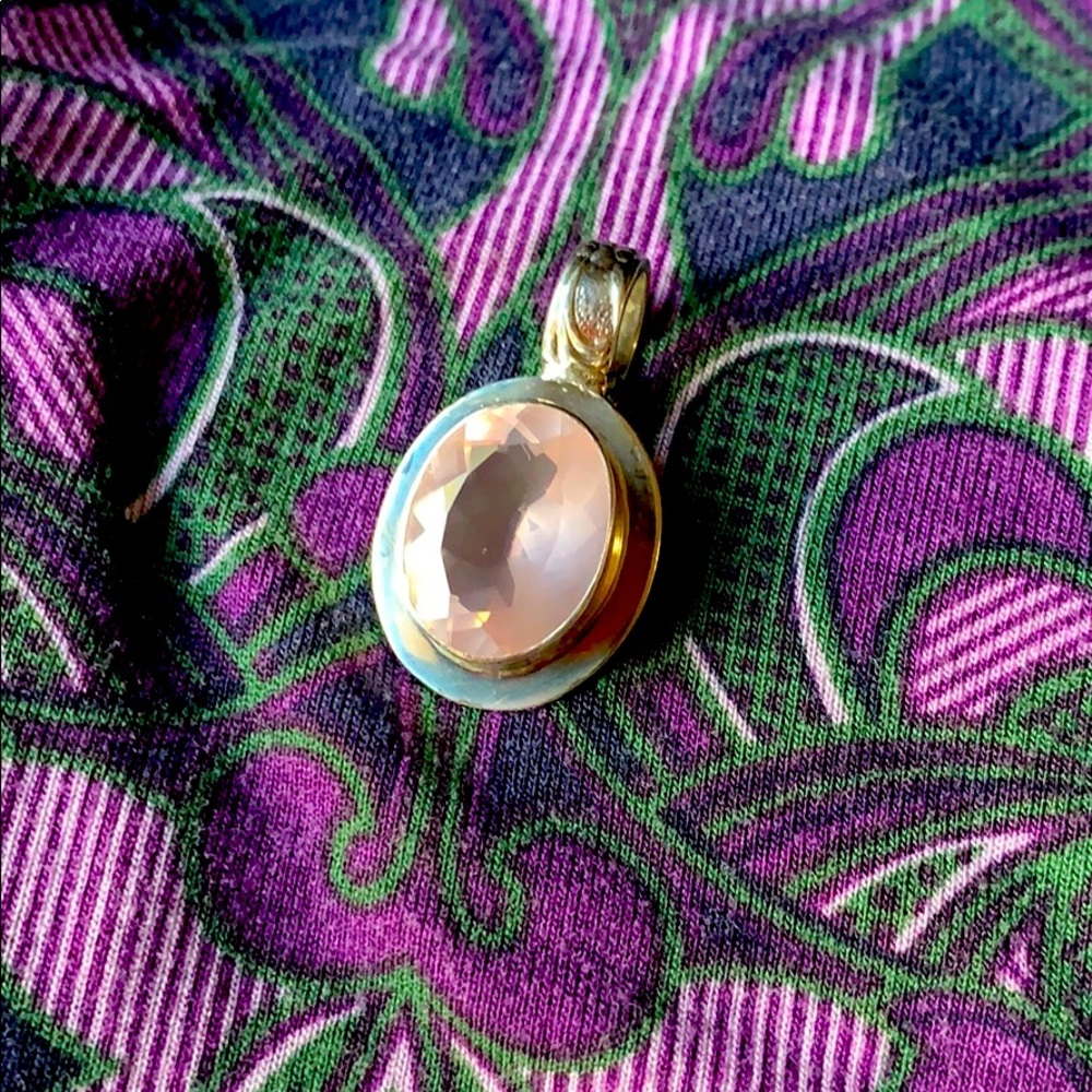 Sterling silver and Faceted Rose Quartz Pendant
